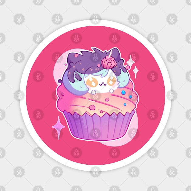 Cupcake Kitty Magnet by Tazlo